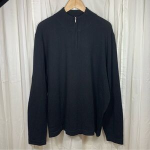 Garret Scott 100% Merino Wool 1/4 Zip Black Sweater Size XXL Brand New with tags